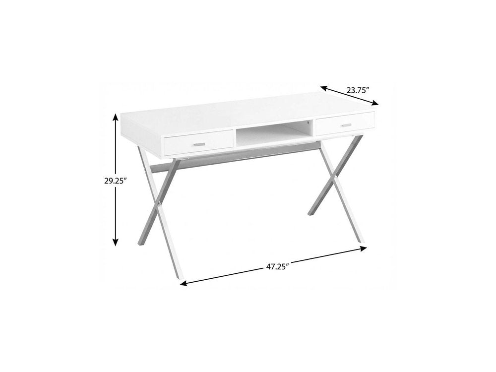 47" Brown and Black Computer Desk With Two Drawers HomeRoots