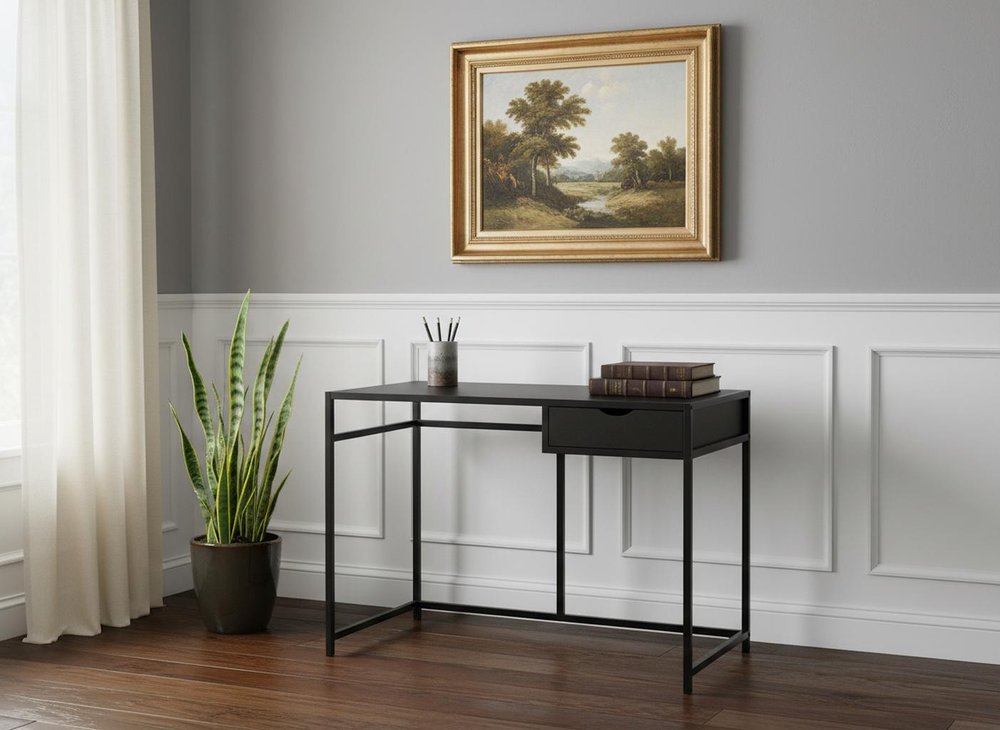 42" Black Computer Desk HomeRoots