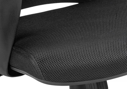 Black Polyester Seat Swivel Adjustable Task Chair Mesh Back Plastic Frame HomeRoots