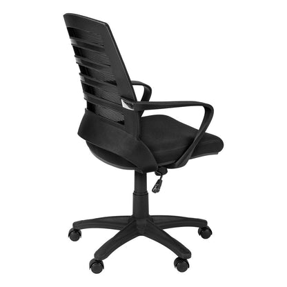 Black Polyester Seat Swivel Adjustable Task Chair Mesh Back Plastic Frame HomeRoots