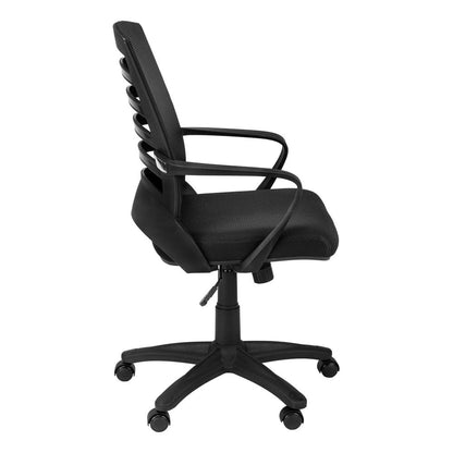 Black Polyester Seat Swivel Adjustable Task Chair Mesh Back Plastic Frame HomeRoots