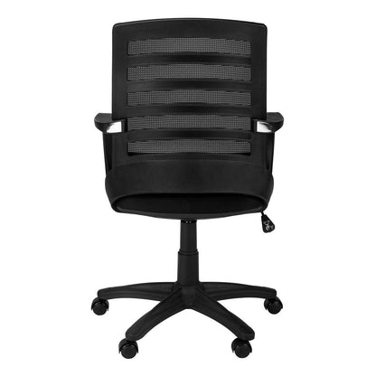 Black Polyester Seat Swivel Adjustable Task Chair Mesh Back Plastic Frame HomeRoots