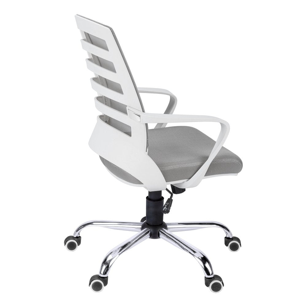 Black Polyester Seat Swivel Adjustable Task Chair Mesh Back Plastic Frame HomeRoots