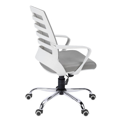 Black Polyester Seat Swivel Adjustable Task Chair Mesh Back Plastic Frame HomeRoots