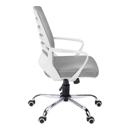 Black Polyester Seat Swivel Adjustable Task Chair Mesh Back Plastic Frame HomeRoots