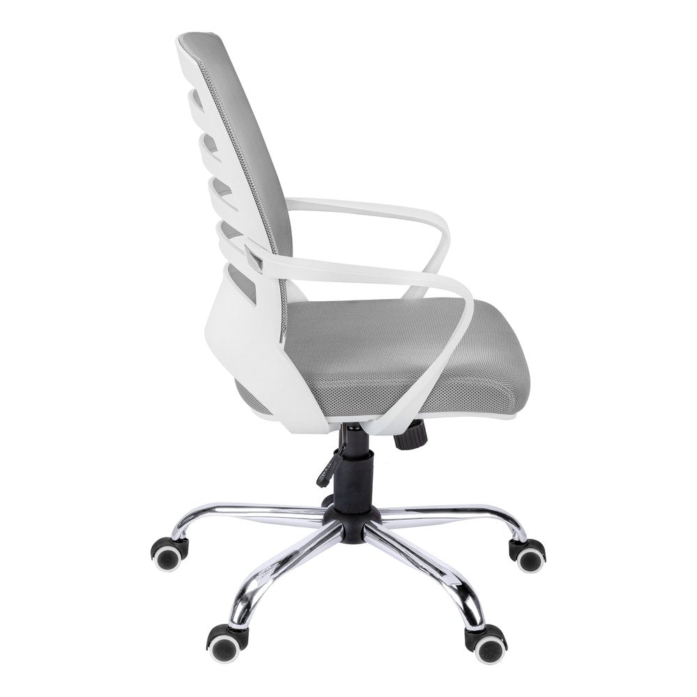 Black Polyester Seat Swivel Adjustable Task Chair Mesh Back Plastic Frame HomeRoots