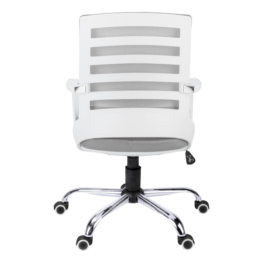 Black Polyester Seat Swivel Adjustable Task Chair Mesh Back Plastic Frame HomeRoots