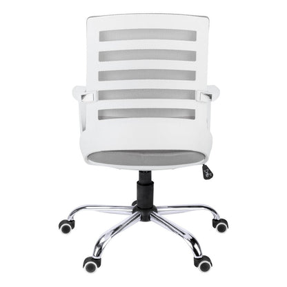 Black Polyester Seat Swivel Adjustable Task Chair Mesh Back Plastic Frame HomeRoots