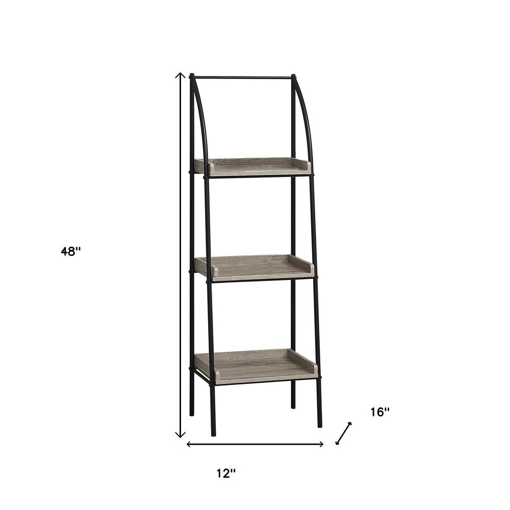 48" Taupe Metal Etagere Bookcase HomeRoots