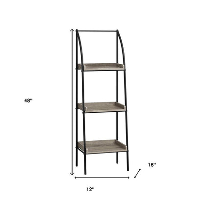 48" Taupe Metal Etagere Bookcase HomeRoots