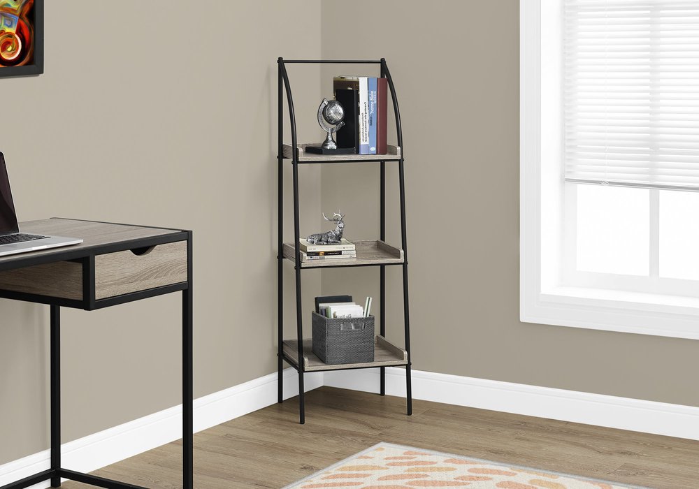 48" Taupe Metal Etagere Bookcase HomeRoots