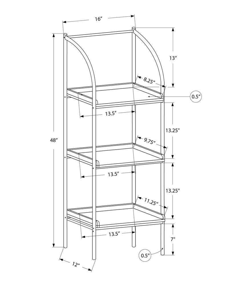 48" Taupe Metal Etagere Bookcase HomeRoots