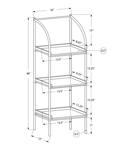 48" Taupe Metal Etagere Bookcase HomeRoots