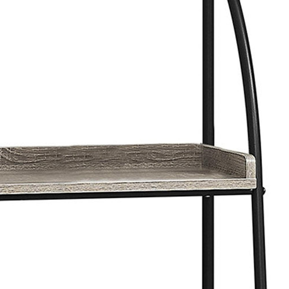 48" Taupe Metal Etagere Bookcase HomeRoots
