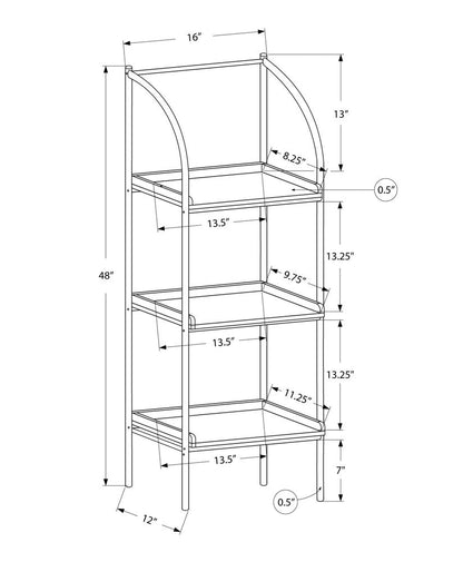 48" Taupe Metal Etagere Bookcase HomeRoots