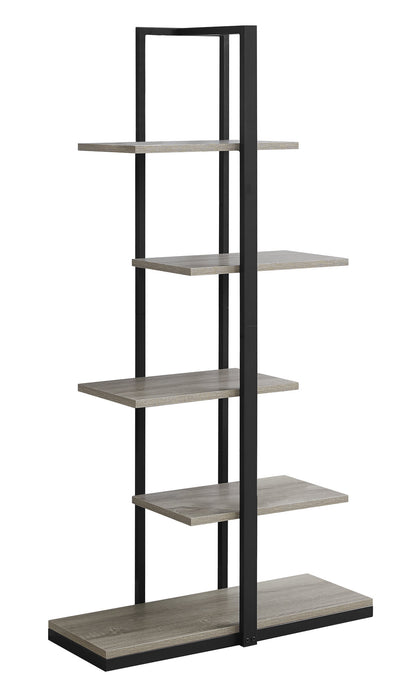 Taupe Metal Five Tier Etagere Bookcase