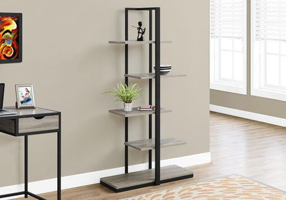 Taupe Metal Five Tier Etagere Bookcase HomeRoots