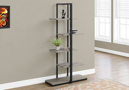 Taupe Metal Five Tier Etagere Bookcase HomeRoots