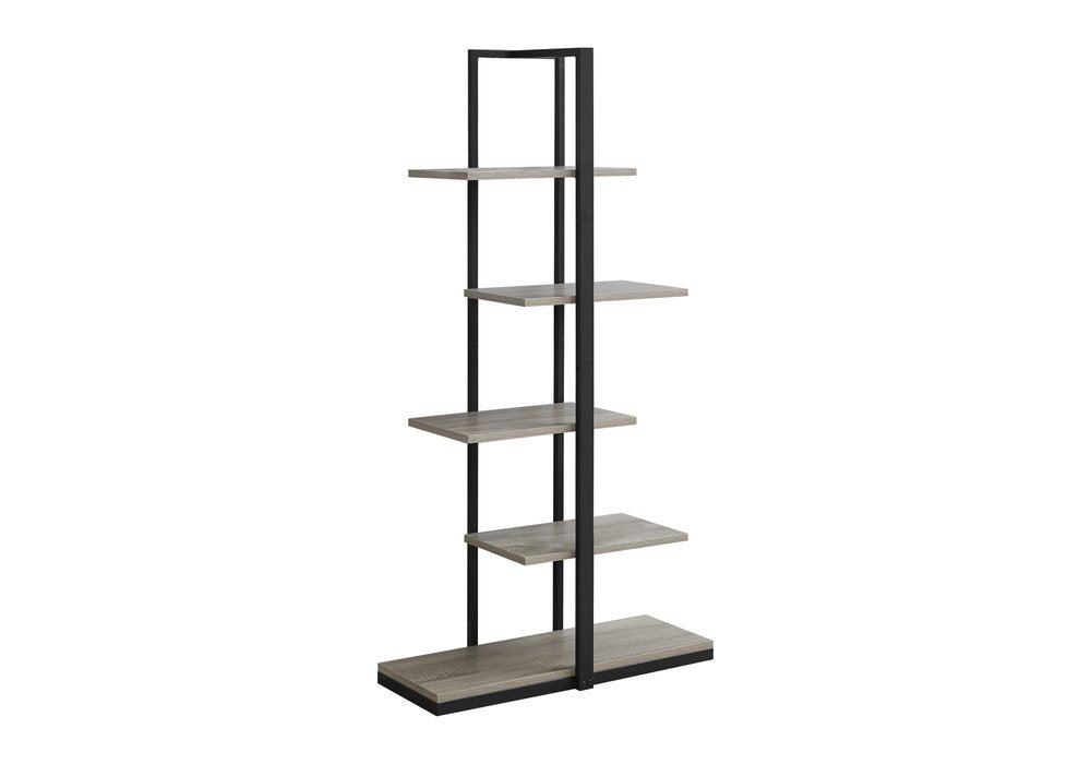 Taupe Metal Five Tier Etagere Bookcase HomeRoots