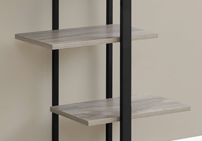 Taupe Metal Five Tier Etagere Bookcase