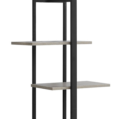 Taupe Metal Five Tier Etagere Bookcase