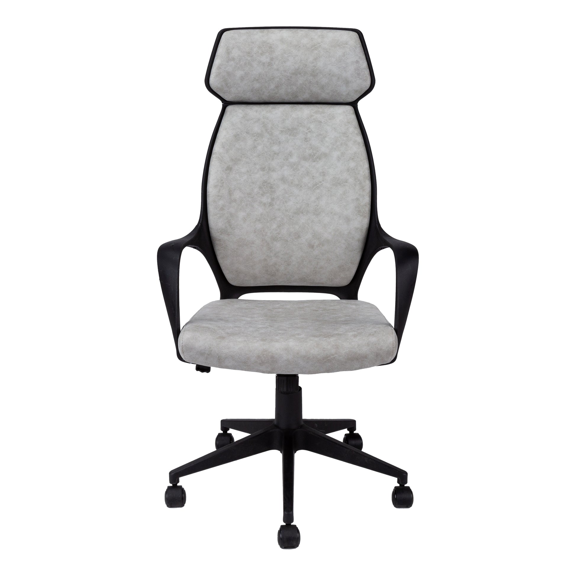 Black Microfiber Seat Swivel Adjustable Executive Chair Fabric Back Plastic Frame - FurniFindUSA