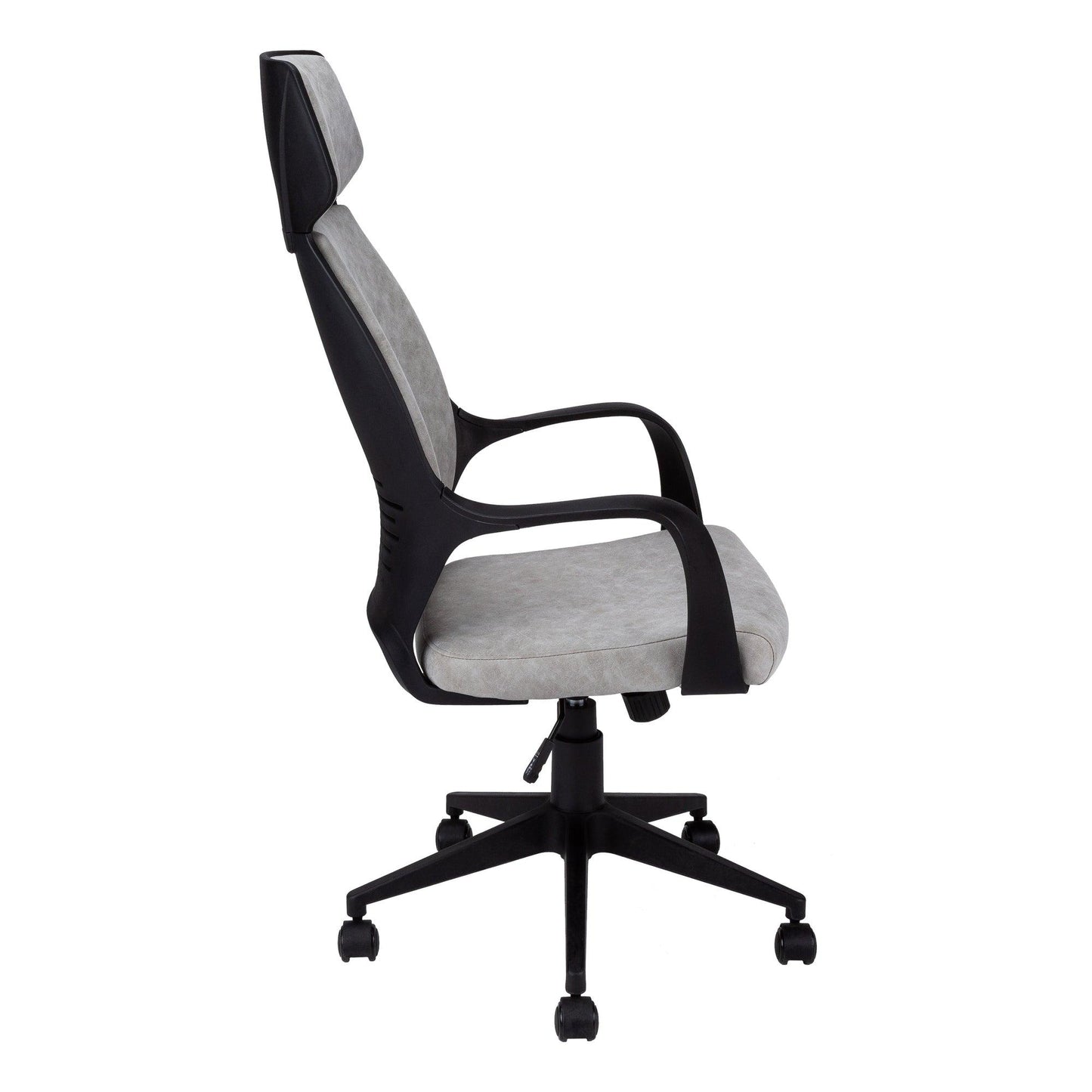 Black Microfiber Seat Swivel Adjustable Executive Chair Fabric Back Plastic Frame - FurniFindUSA