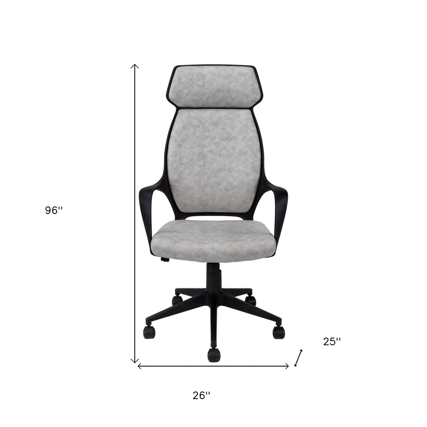 Black Microfiber Seat Swivel Adjustable Executive Chair Fabric Back Plastic Frame - FurniFindUSA