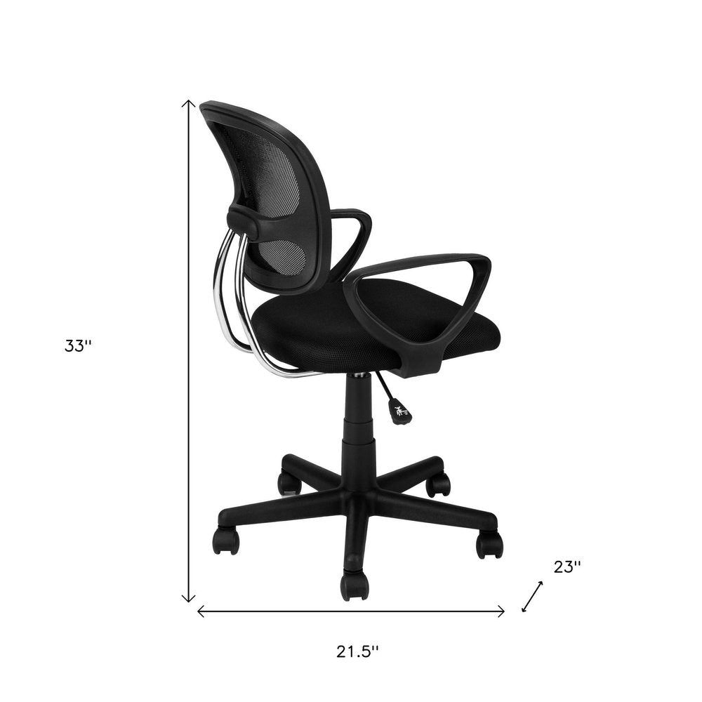Gray And Black Swivel Rolling Office Chair — view 14