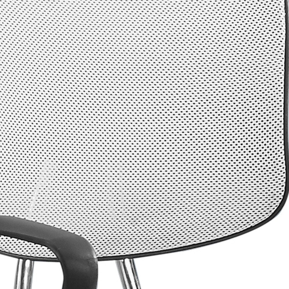 White Polyester Seat Swivel Adjustable Task Chair Mesh Back Plastic Frame HomeRoots