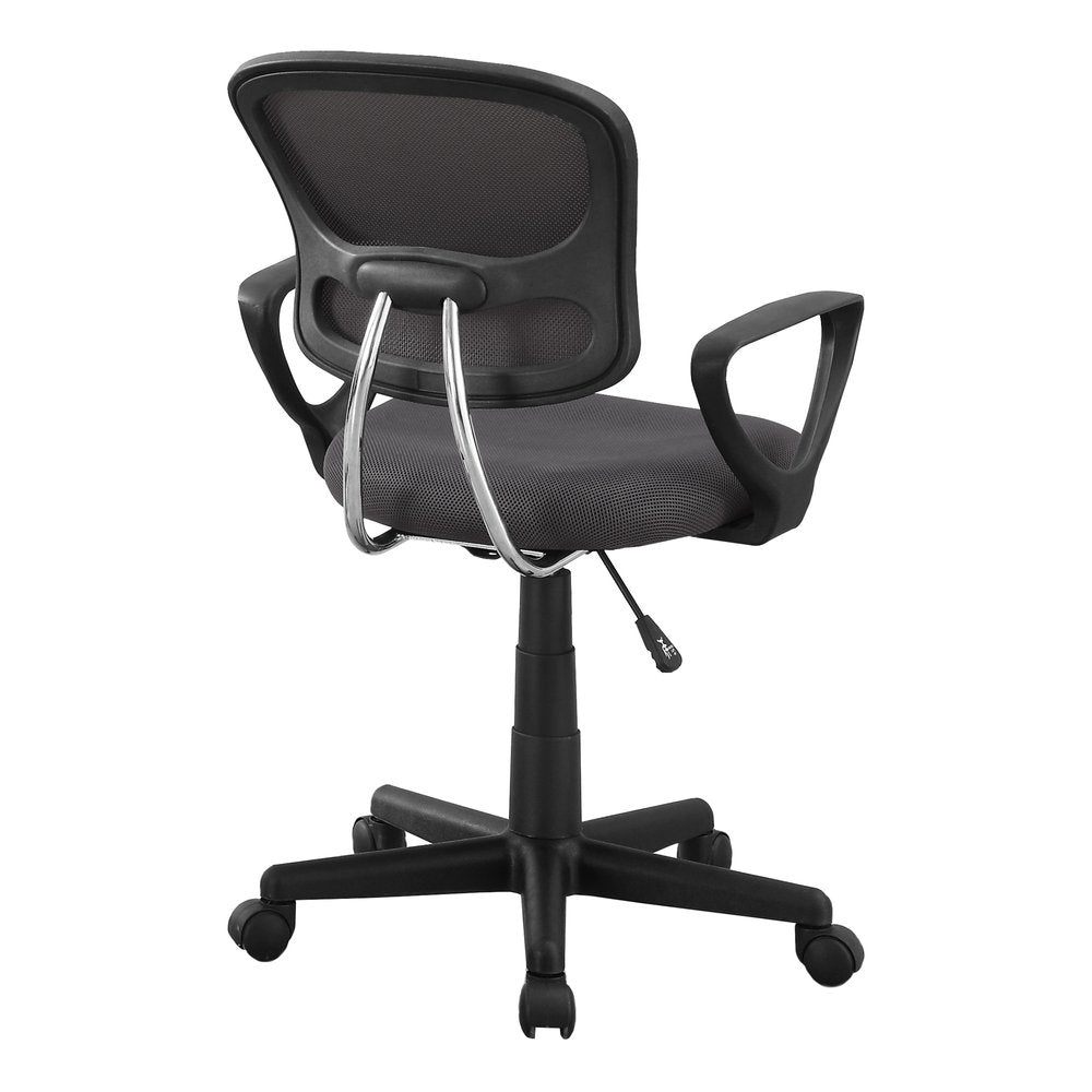 White Polyester Seat Swivel Adjustable Task Chair Mesh Back Plastic Frame HomeRoots