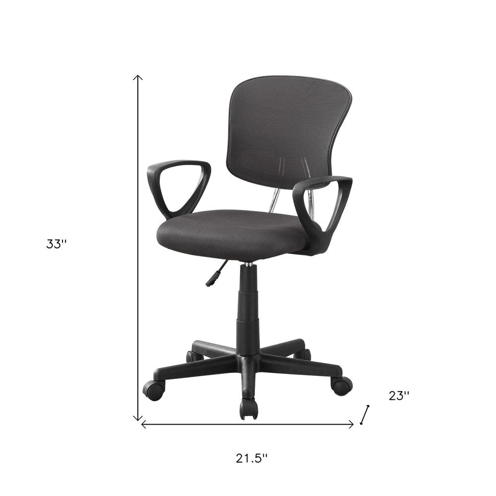 White Polyester Seat Swivel Adjustable Task Chair Mesh Back Plastic Frame HomeRoots