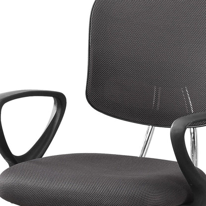 White Polyester Seat Swivel Adjustable Task Chair Mesh Back Plastic Frame HomeRoots