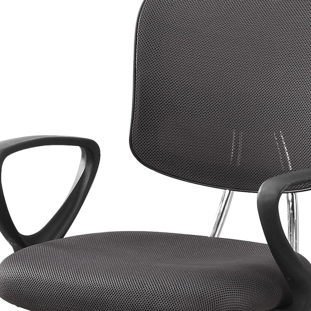 Gray White and Black Adjustable Height Swivel Rolling Office Chair HomeRoots