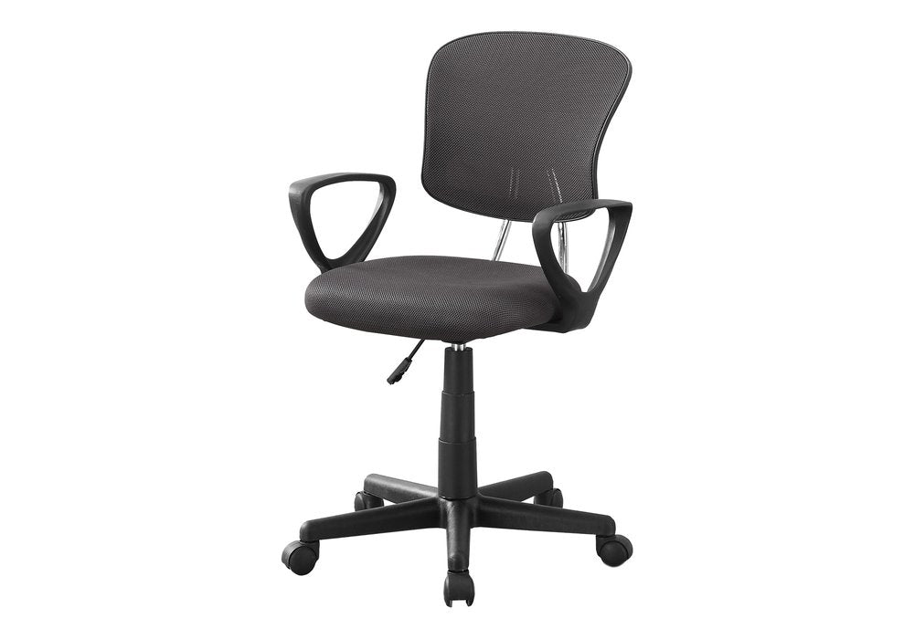 White Polyester Seat Swivel Adjustable Task Chair Mesh Back Plastic Frame HomeRoots