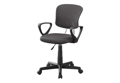 White Polyester Seat Swivel Adjustable Task Chair Mesh Back Plastic Frame HomeRoots