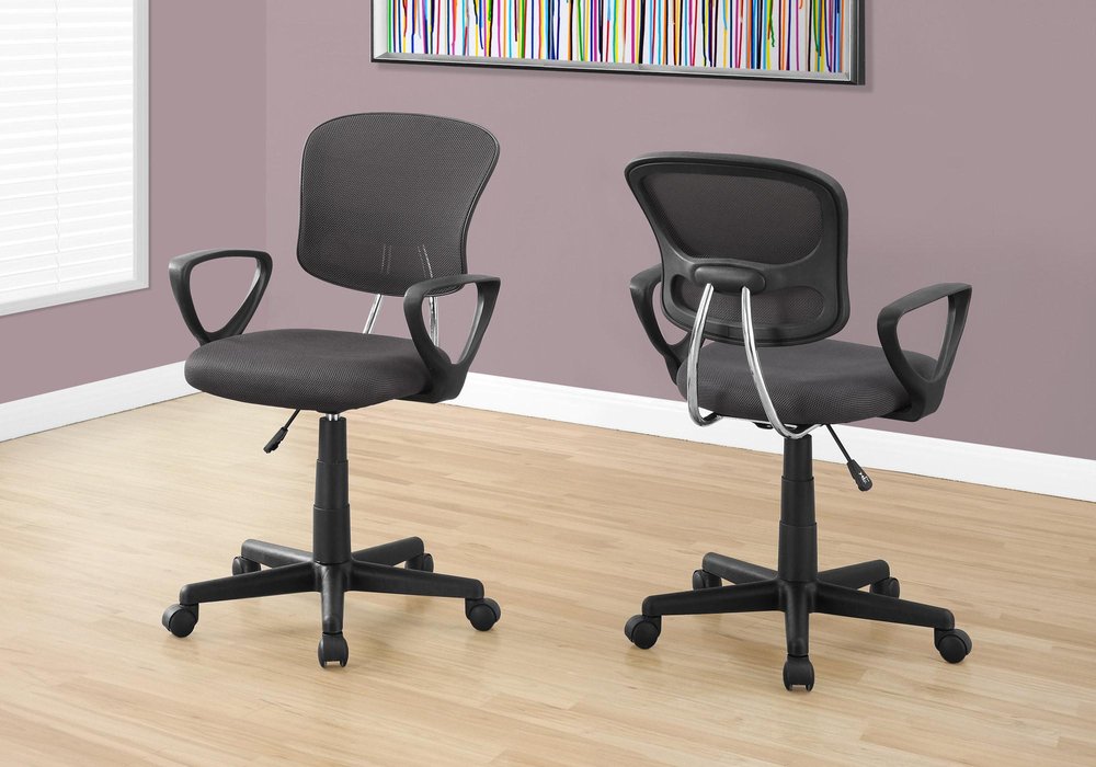 Gray White and Black Adjustable Height Swivel Rolling Office Chair HomeRoots