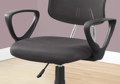 White Polyester Seat Swivel Adjustable Task Chair Mesh Back Plastic Frame HomeRoots