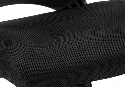 Black Polyester Seat Swivel Adjustable Task Chair Mesh Back Plastic Frame HomeRoots