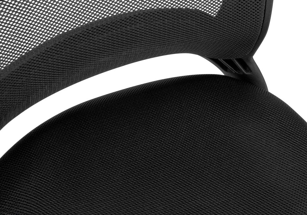 Black Polyester Seat Swivel Adjustable Task Chair Mesh Back Plastic Frame HomeRoots