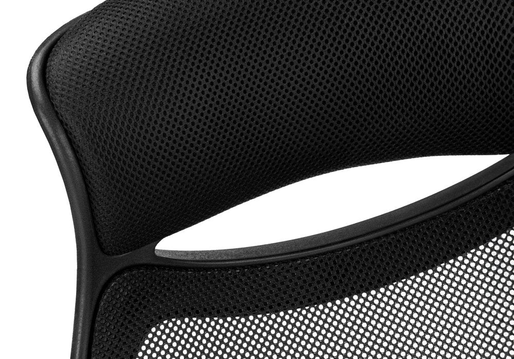 Black Polyester Seat Swivel Adjustable Task Chair Mesh Back Plastic Frame HomeRoots