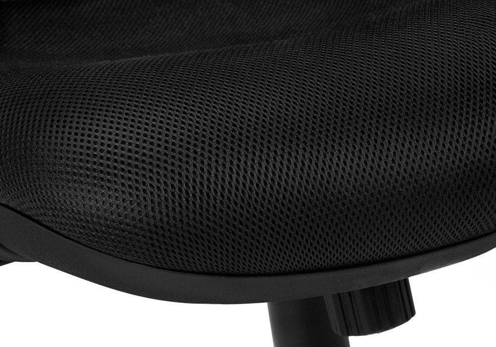 Black Polyester Seat Swivel Adjustable Task Chair Mesh Back Plastic Frame HomeRoots