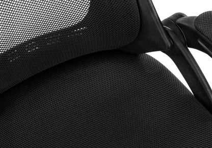 Black Polyester Seat Swivel Adjustable Task Chair Mesh Back Plastic Frame HomeRoots