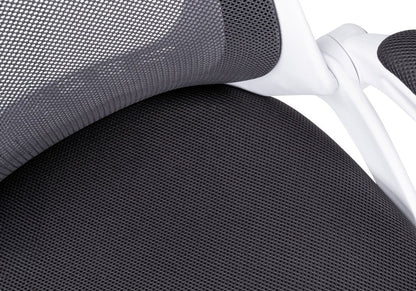 Black Polyester Seat Swivel Adjustable Executive Chair Mesh Back Plastic Frame HomeRoots