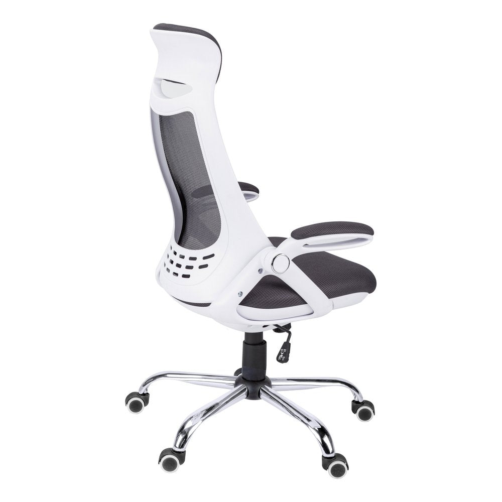 Gray Black and Silver Adjustable Height Swivel Rolling Executive Office Chair HomeRoots