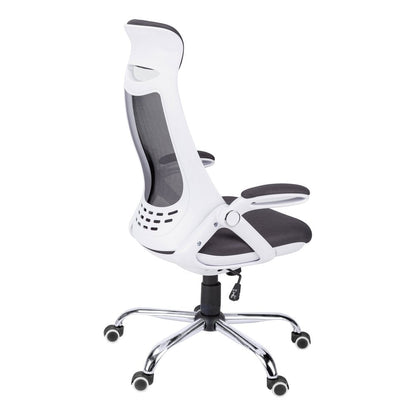 Gray Black and Silver Adjustable Height Swivel Rolling Executive Office Chair HomeRoots