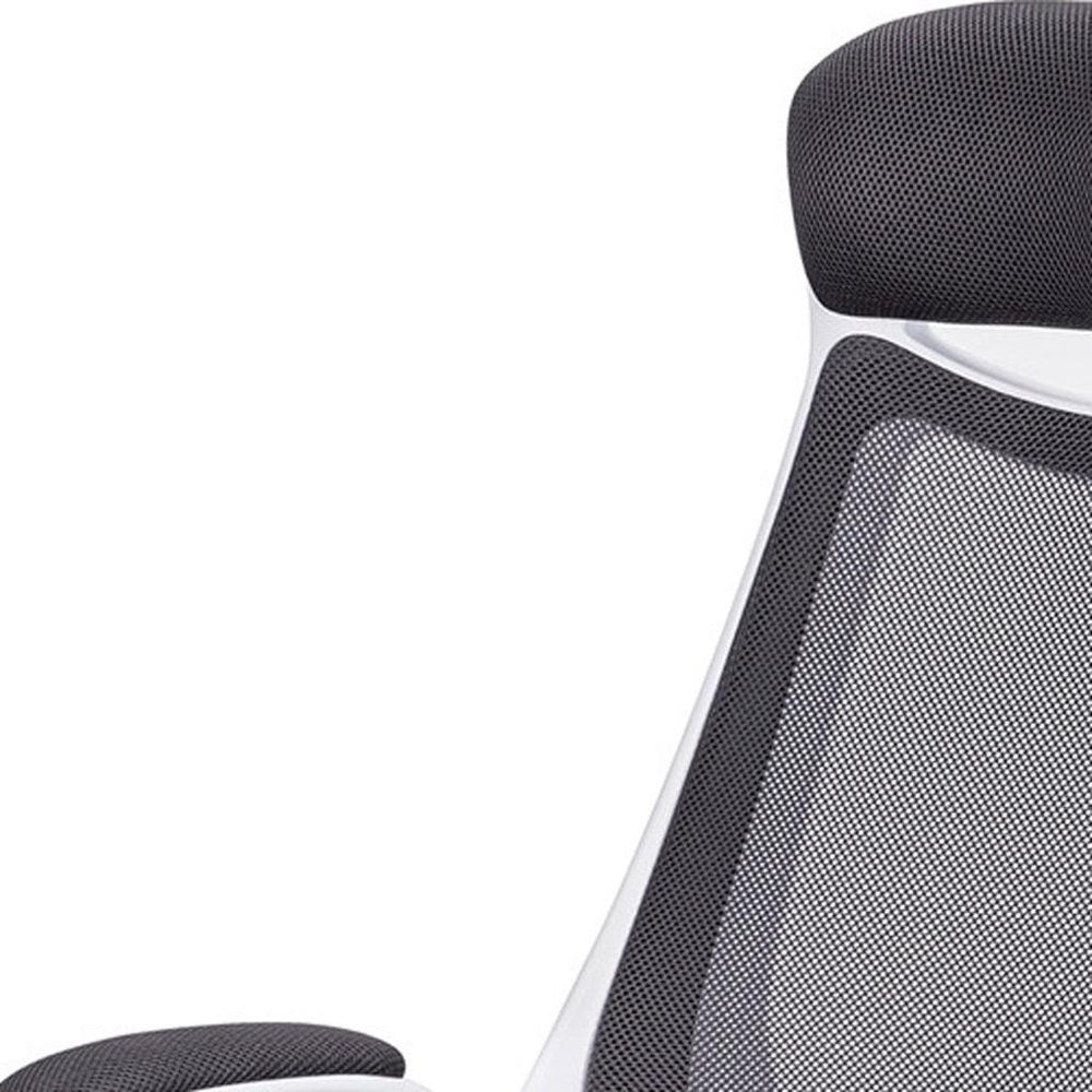 Gray Black and Silver Adjustable Height Swivel Rolling Executive Office Chair HomeRoots