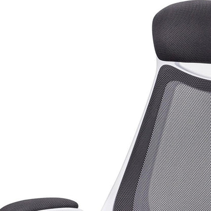 Gray Black and Silver Adjustable Height Swivel Rolling Executive Office Chair HomeRoots