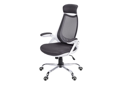 Gray Black and Silver Adjustable Height Swivel Rolling Executive Office Chair HomeRoots