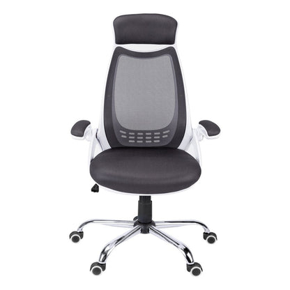 Black Polyester Seat Swivel Adjustable Executive Chair Mesh Back Plastic Frame HomeRoots